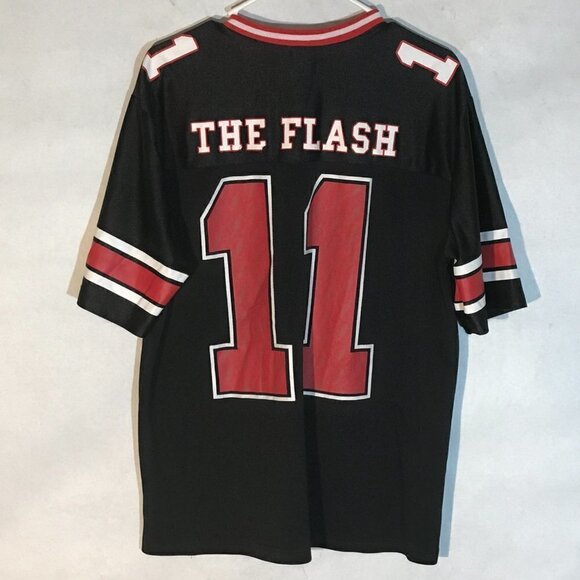 DC Comics Original The Flash Red Black Short Sleeve Football Jersey - Picture 6 of 6